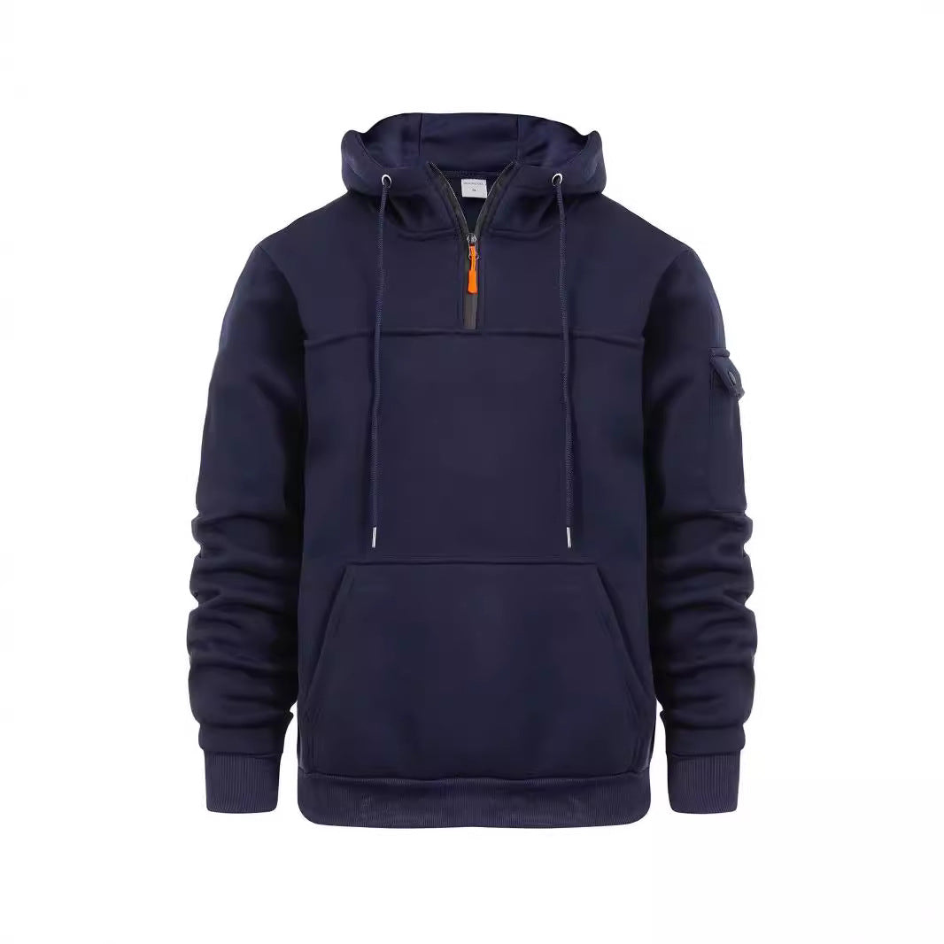 Lässiger Kapuzenpullover mit Halbreißverschluss