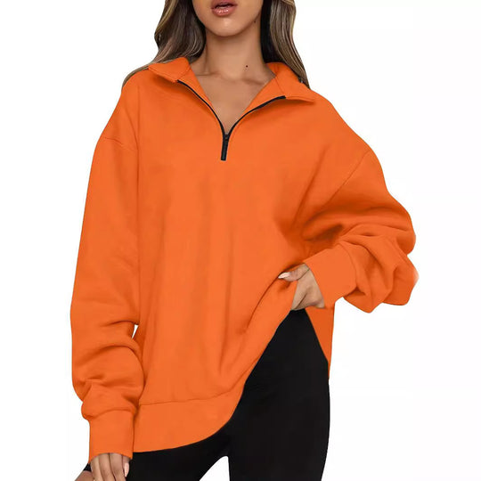 Damen-Sweatshirt mit Reißverschluss und Stehkragen