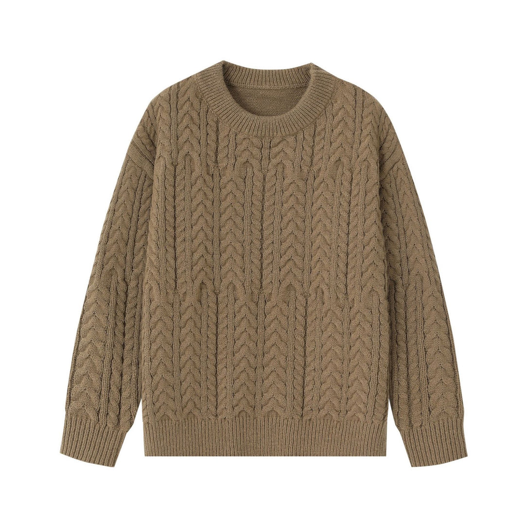 Herren-Strickpullover mit halbem Reißverschluss, unifarben