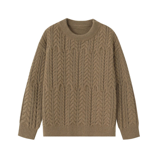 Herren-Strickpullover mit halbem Reißverschluss, unifarben