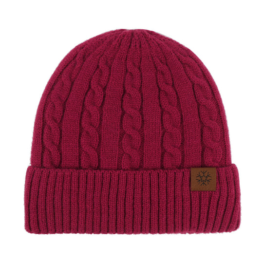 Gefütterte Strickmütze mit Umschlag, Winter