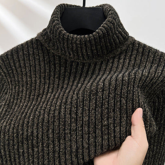 Herren-Chenille-Pullover mit hohem Kragen