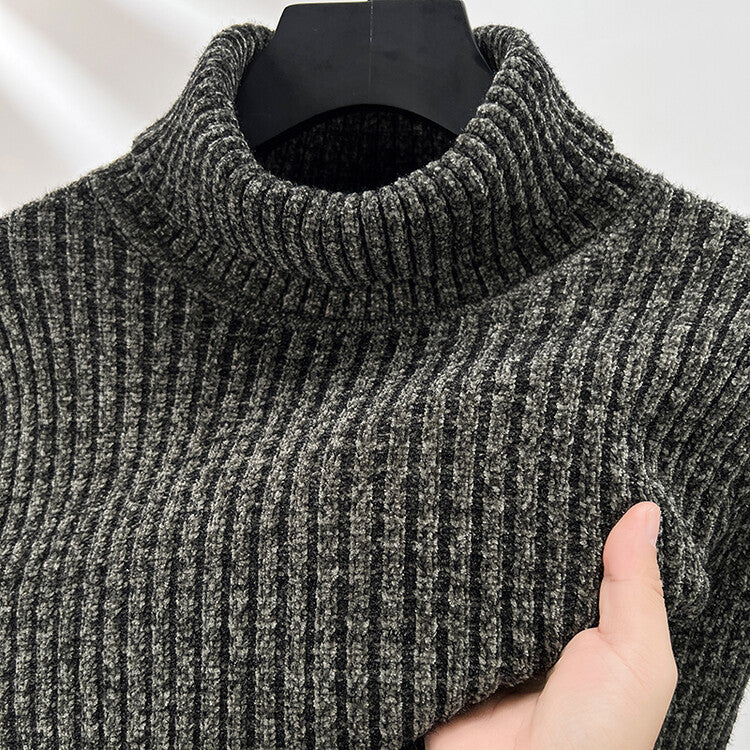 Herren-Chenille-Pullover mit hohem Kragen