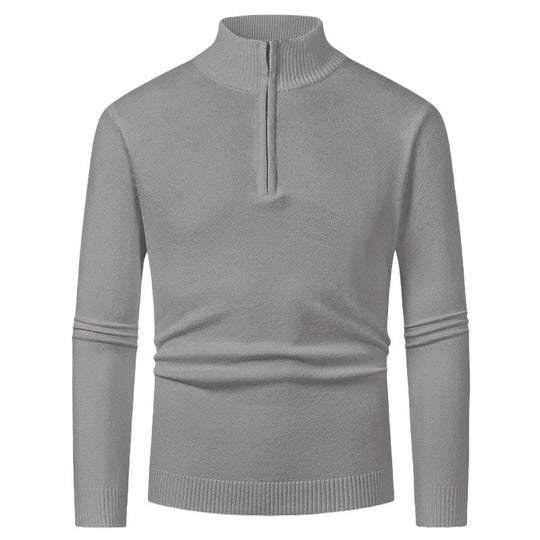 Herren-Strickpullover mit Polokragen und Reißverschluss