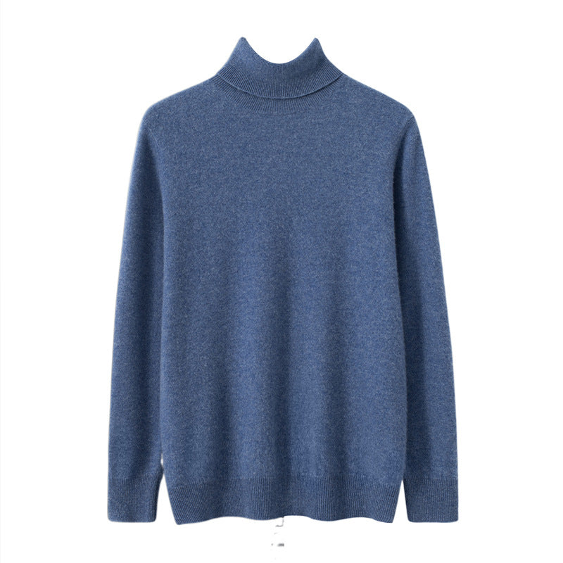 Herren-Rollkragenpullover aus Kaschmir, schlicht und elegant