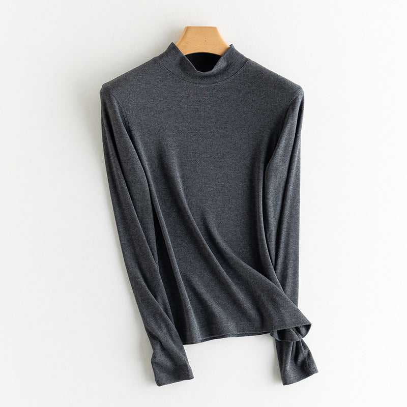 Damen-Strick-Unterziehshirt, Kaschmir-Mischgewebe, verschiedene Kragen