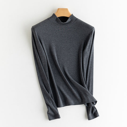Damen-Strick-Unterziehshirt, Kaschmir-Mischgewebe, verschiedene Kragen