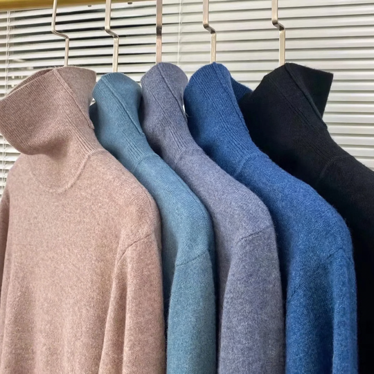 Herren-Strickpullover aus Wolle, verschiedene Kragenformen