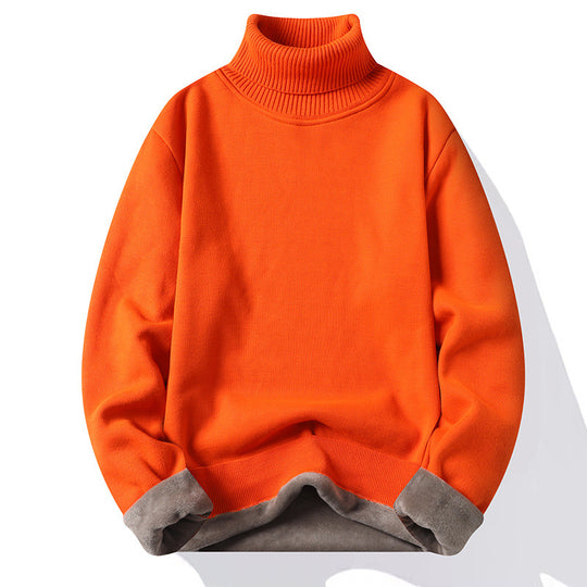 Herren-Rollkragenpullover, gefüttert, schmal geschnitten