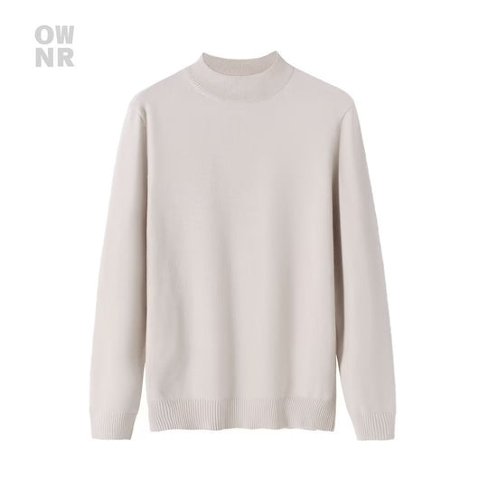 Herren-Strickpullover, schmal geschnitten, Rollkragen