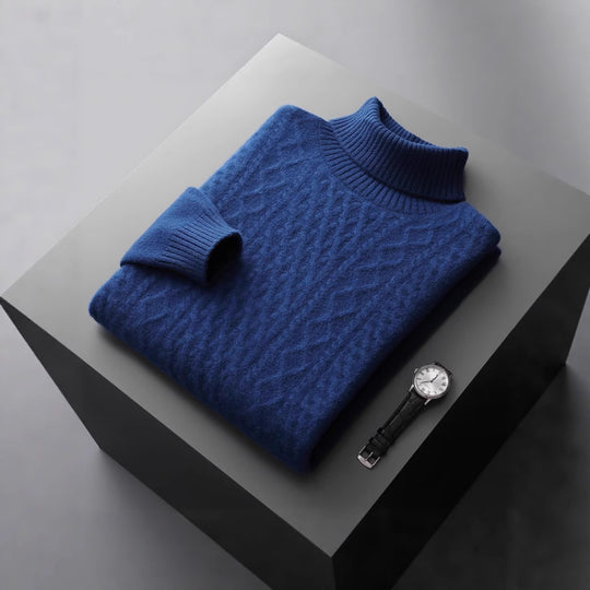 Warmer Rollkragenpullover aus 100% Schurwolle