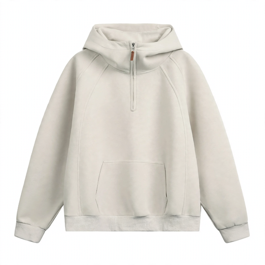 Unisex-Kapuzenpullover mit Reißverschluss und Stehkragen