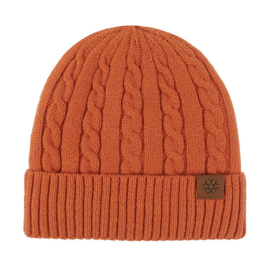 Gefütterte Strickmütze mit Umschlag, Winter