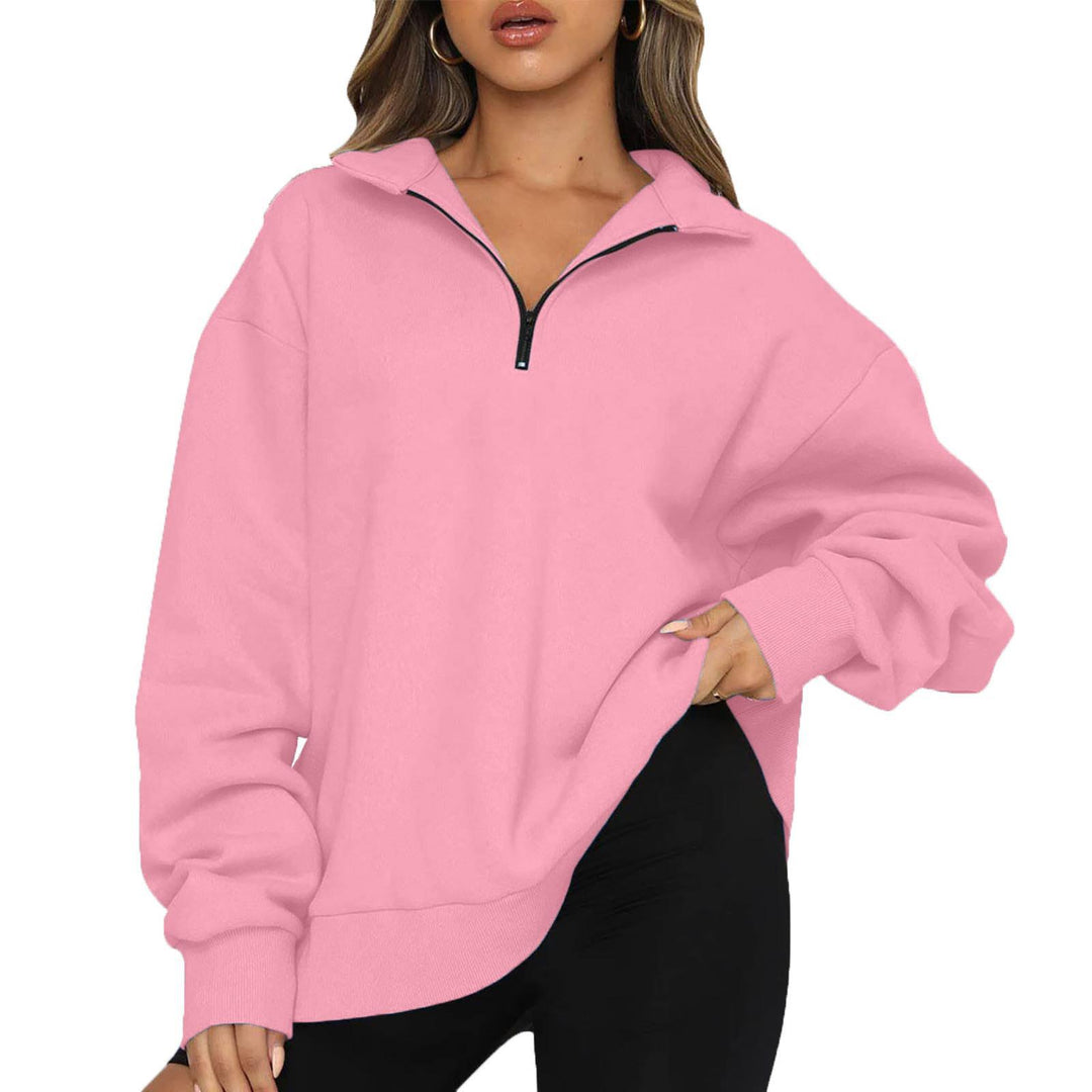 Damen-Sweatshirt mit Reißverschluss und Stehkragen