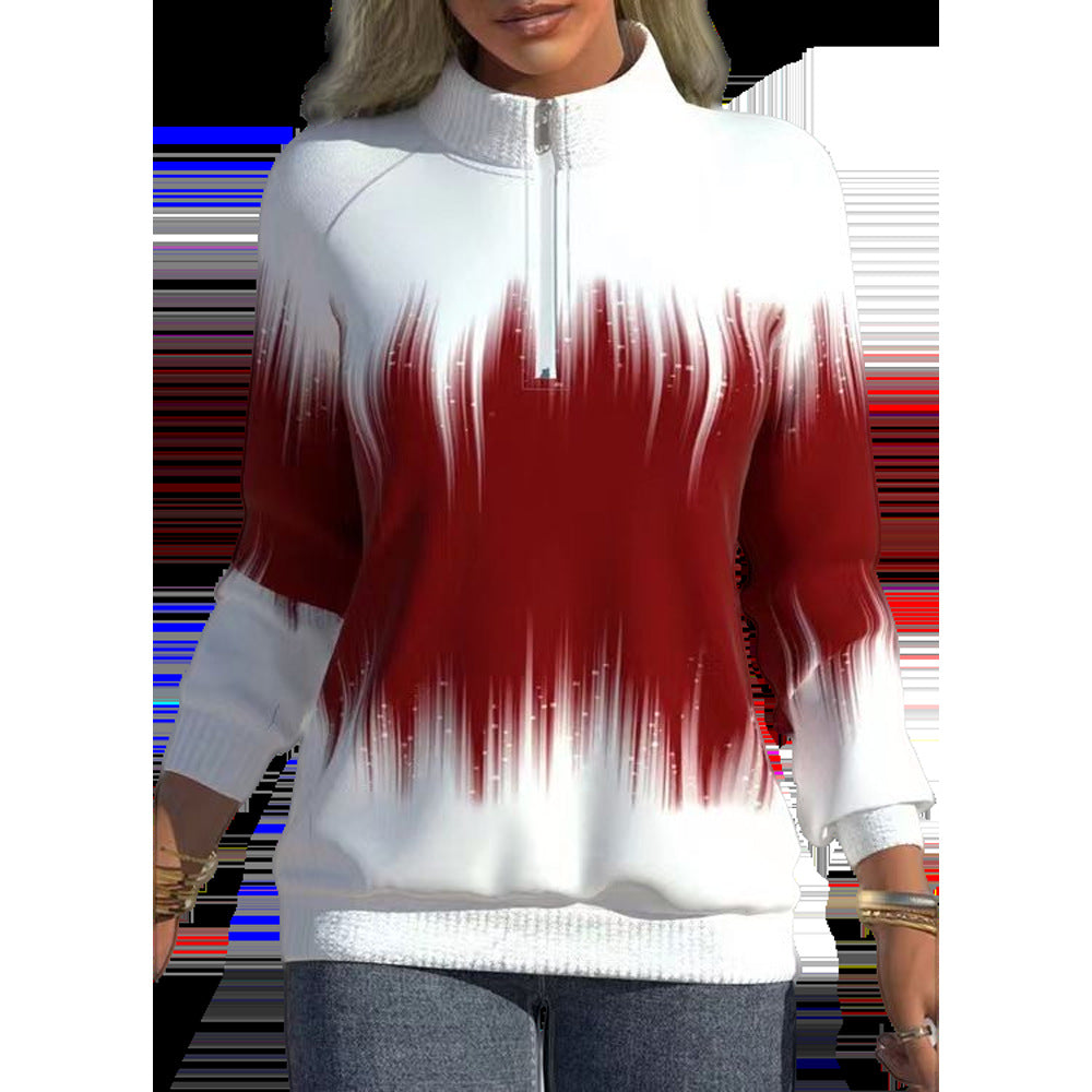 Damen-Sweatshirt mit Farbverlauf und Reißverschluss