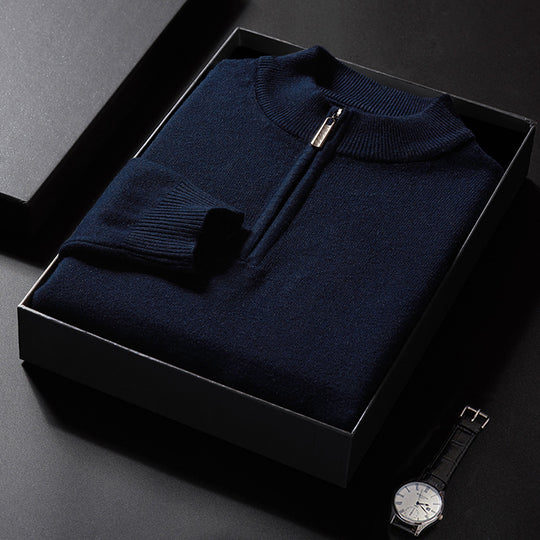 Herren-Strickpullover mit Stehkragen, 350g