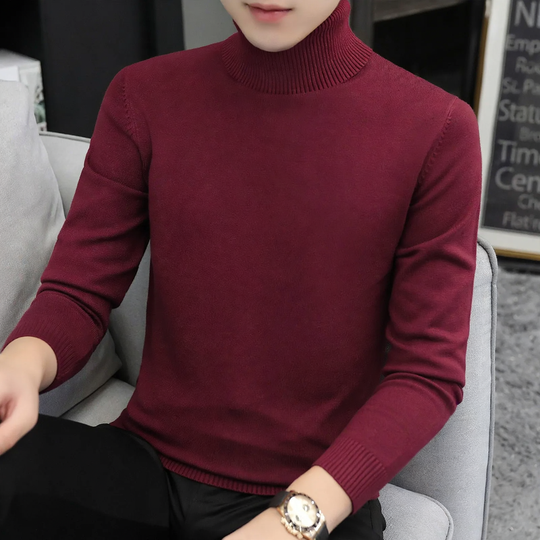 Herren-Strickpullover mit Stehkragen