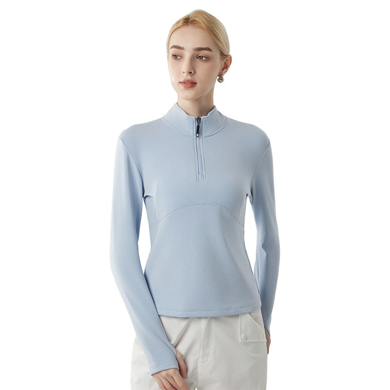 Damen-Sweatshirt mit halbem Reißverschluss