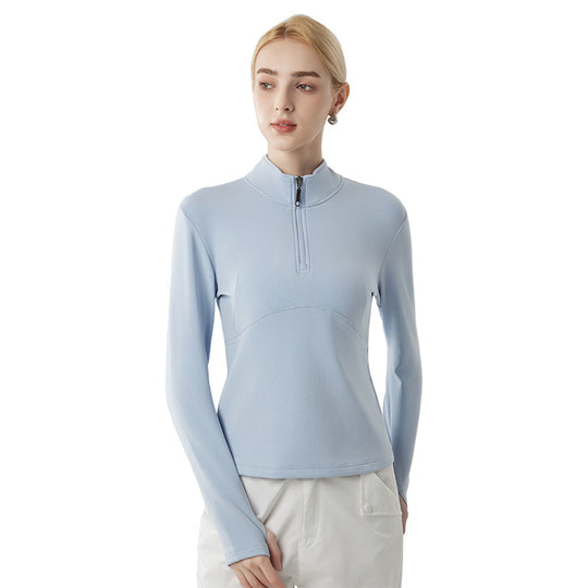 Damen-Sweatshirt mit halbem Reißverschluss