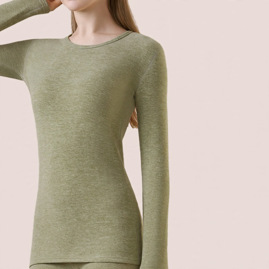 Damen-Unterziehshirt, gefüttert, mit Stehkragen