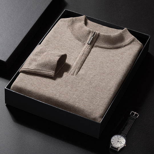 Herren-Strickpullover mit Stehkragen, 350g