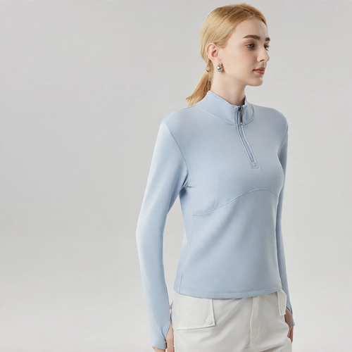 Damen-Sweatshirt mit halbem Reißverschluss