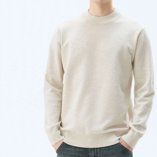 Herren-Wollmischpullover mit Rundhals