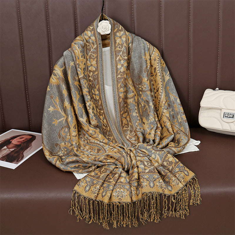 Elegante Stola mit Jacquard-Muster