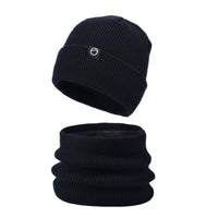 9645 Schwarz Mütze+Schal