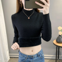 Schwarz, Mittlerer Kragen, dickes Fleece