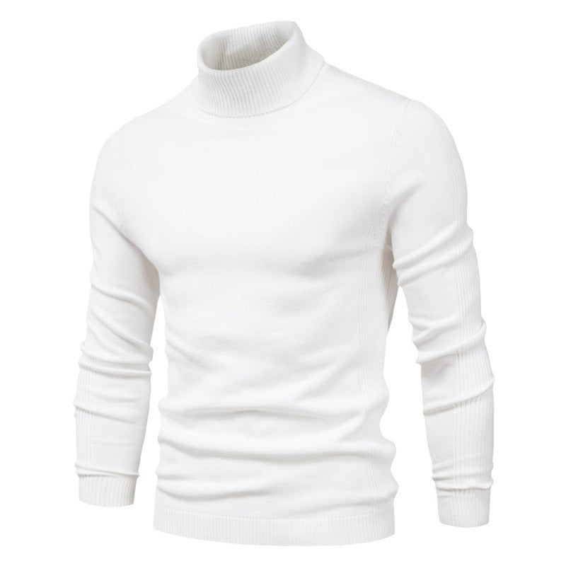 Herren-Rollkragenpullover, einfarbig, Freizeit