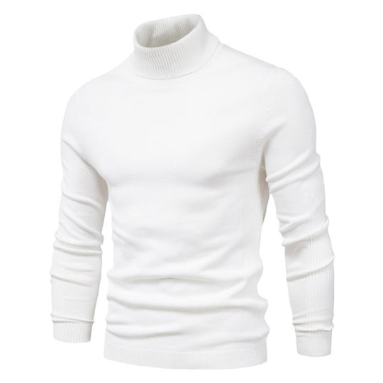 Herren-Rollkragenpullover, einfarbig, Freizeit