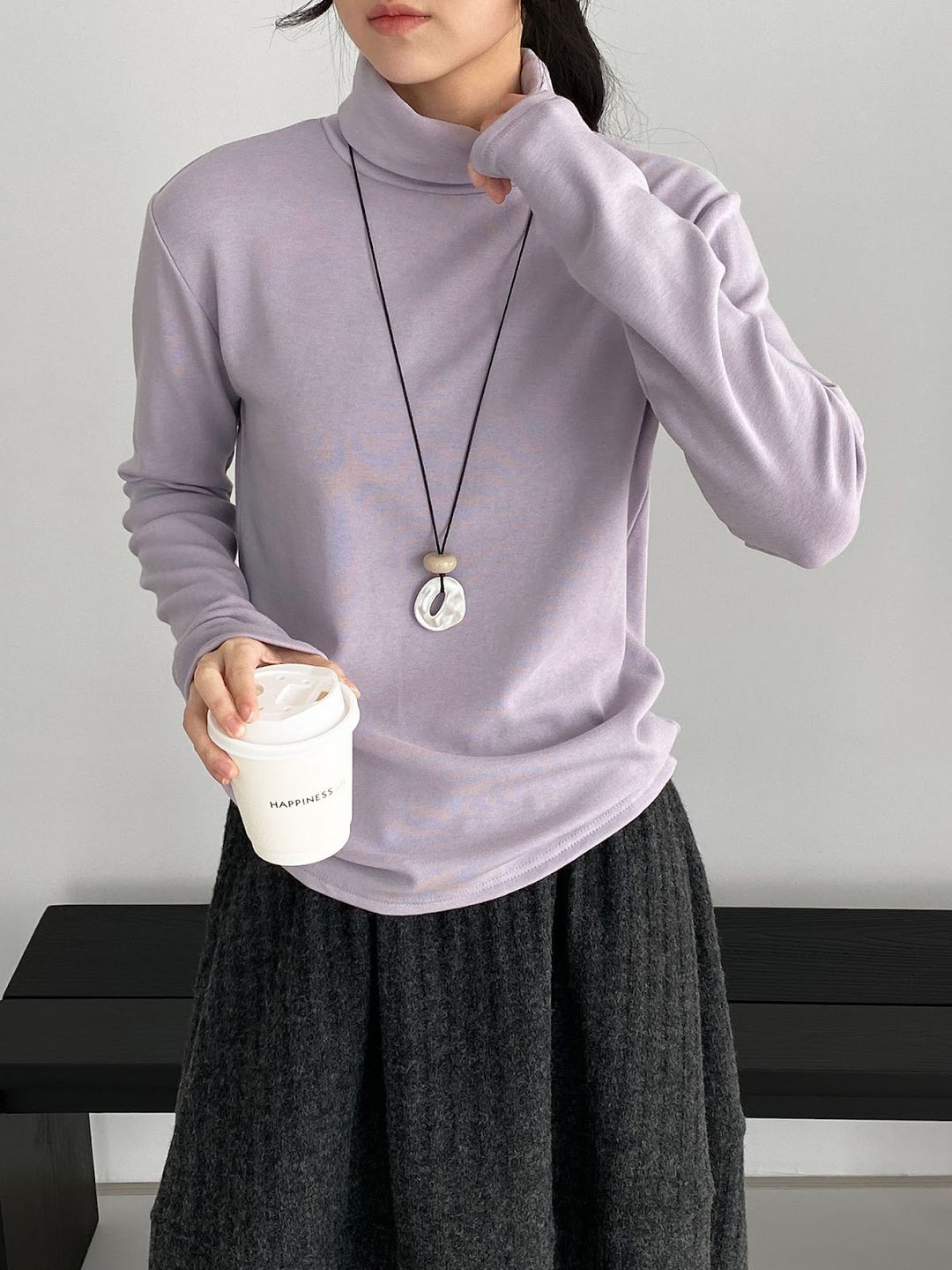 Damen-Strickpullover mit Stehkragen, weich
