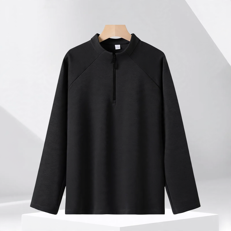Halbreißverschluss-Sweatshirt mit Stehkragen, 320g