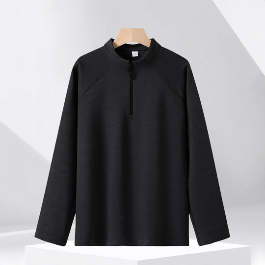 Halbreißverschluss-Sweatshirt mit Stehkragen, 320g