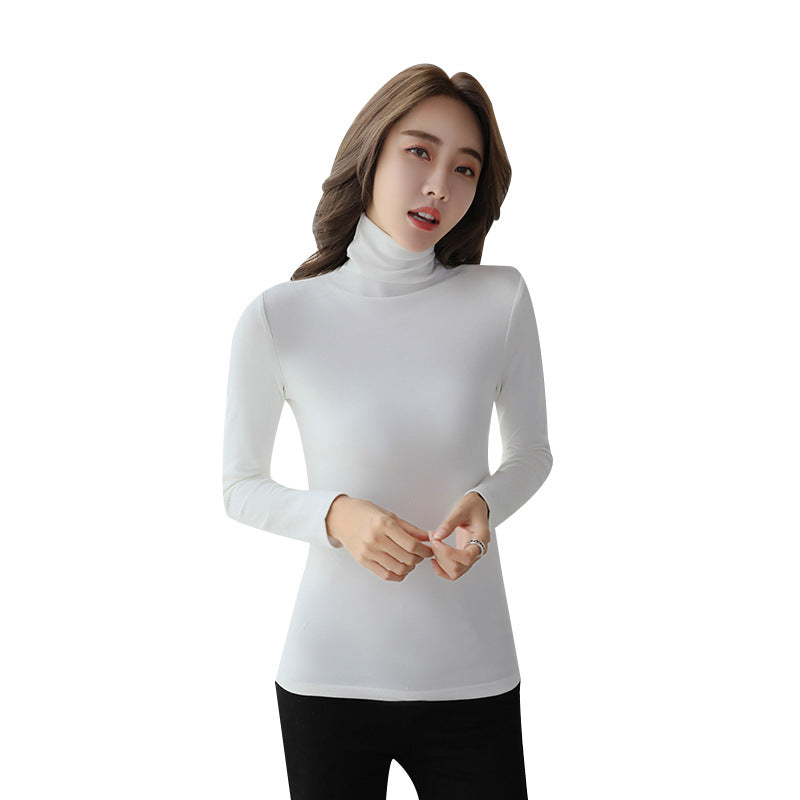 Damen-Langarm-Rollkragen-Shirt, gefüttert