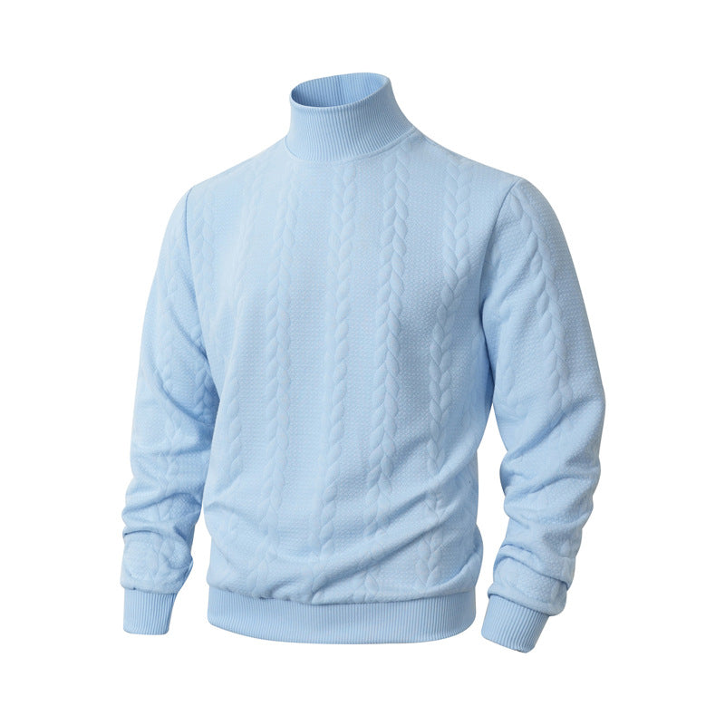 Herren-Strickpullover, Rollkragen, atmungsaktiv, sportlich