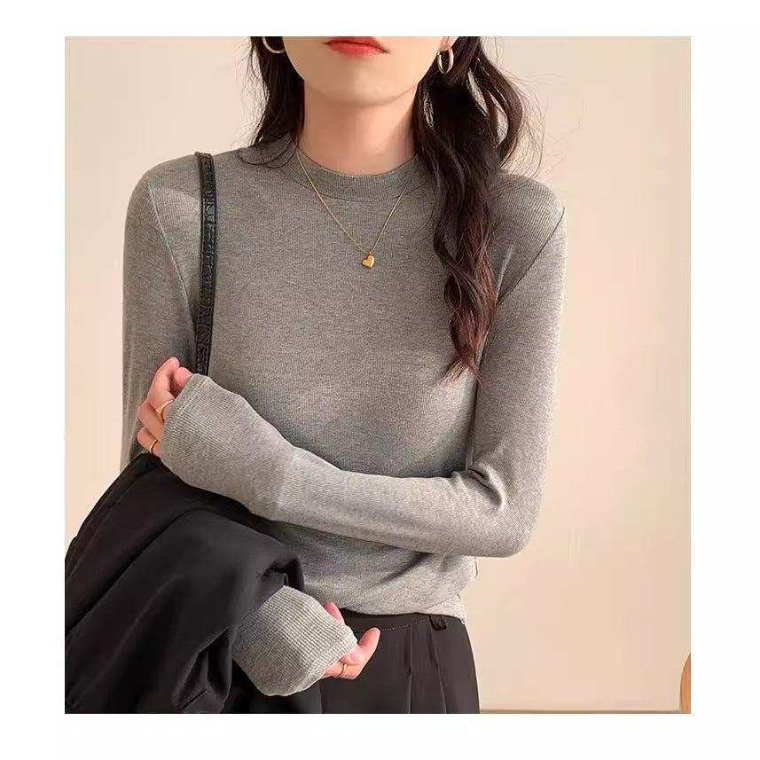 Damen-Strickshirt mit Stehkragen