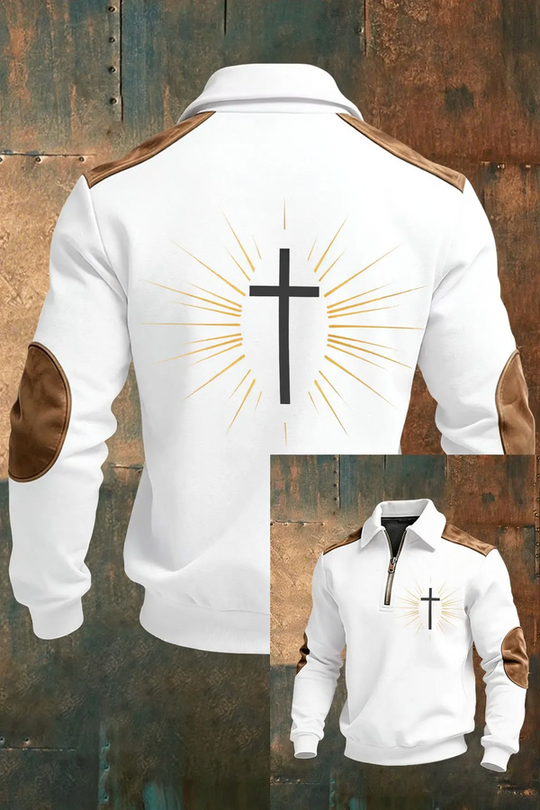 Herren-Sweatshirt mit 3D-Druck und Reißverschluss