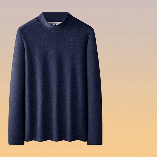 Herren-Langarm-Unterziehshirt mit Stehkragen