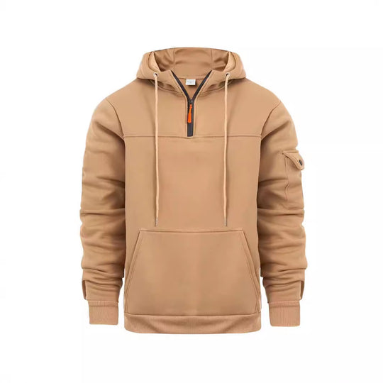 Lässiger Kapuzenpullover mit Halbreißverschluss