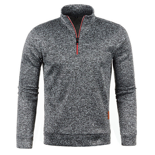 Herren-Strickpullover mit Stehkragen und Reißverschluss