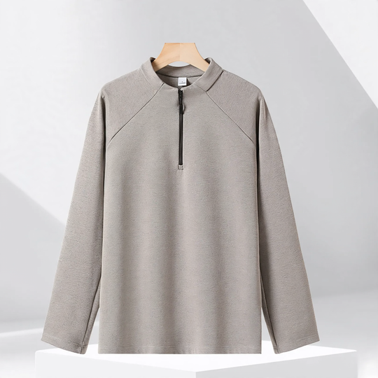 Halbreißverschluss-Sweatshirt mit Stehkragen, 320g