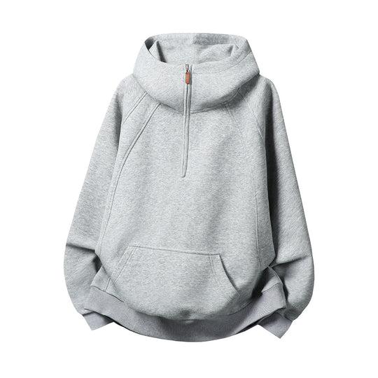 Unisex-Kapuzenpullover mit Reißverschluss und Stehkragen