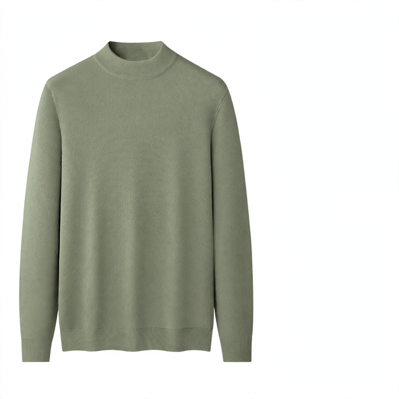 Herren-Woll-Modal-Pullover mit Stehkragen