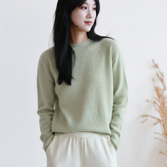 Damen-Woll-Kaschmir-Pullover, nahtlos, verschiedene Kragenformen