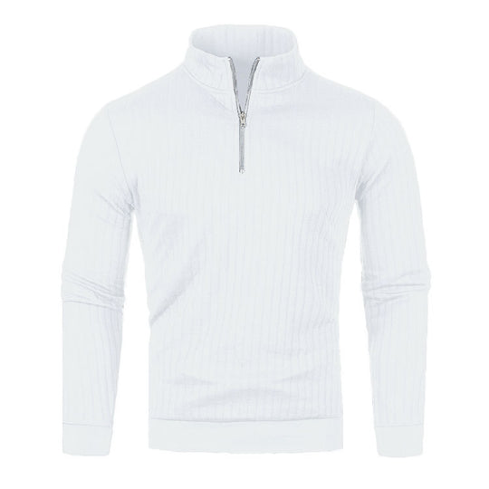 Herren-Strickpullover mit Stehkragen und Reißverschluss