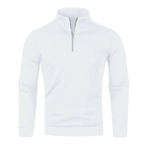 Herren-Strickpullover mit Stehkragen und Reißverschluss