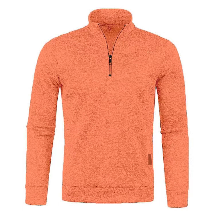 Herren-Strickpullover mit Stehkragen und Reißverschluss