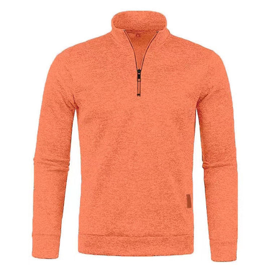 Herren-Strickpullover mit Stehkragen und Reißverschluss